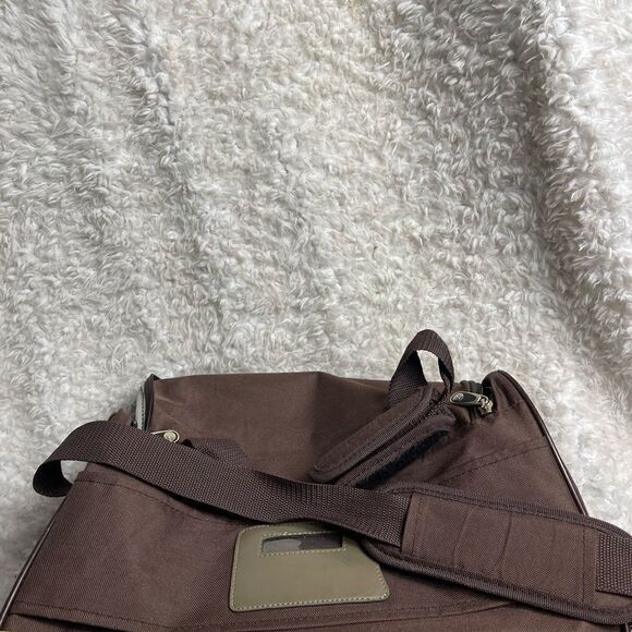 Oleg Cassini Brown Weekender Overnight Travel Duffel Carry-On Bag. - Picture 14 of 14